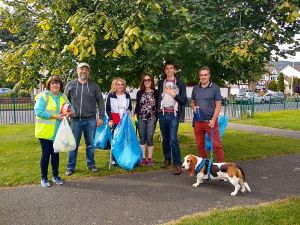 Clean up with our youngest recruit