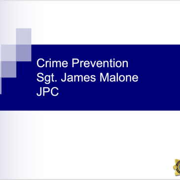 Crime Prevention Presentation February Joint Policing Forum Meeting