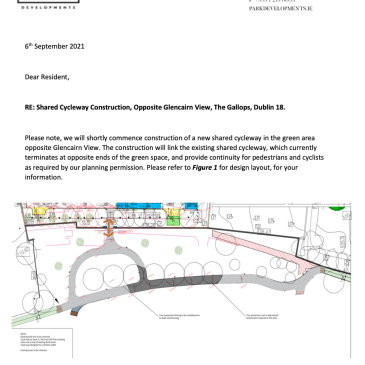 Residents Letter - New Shared Cycleway opp Glencairn View